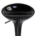 Banqueta Bar Em Abs Base Aço Cromado Encosto Baixa Preta Kala