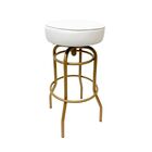 Banqueta Bar Giratória Cor Dourado Fosco Assento Branco Altur