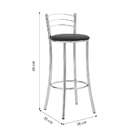 Banqueta Bar I Cromado E Preta 89 Cm
