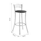 Banqueta Bar Ii Cromado E Preta 89 Cm