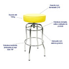 Banqueta Bar Média Altura 65cm Cromada Assento Amarelo Girató