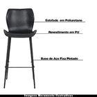 Banqueta Base Aço Fixa Naboo Pu Preto G56 - Gran Belo