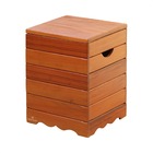 Banqueta Baú Ripado Madeira Maciça Natural