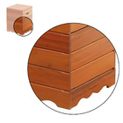 Banqueta Baú Ripado Madeira Maciça Natural