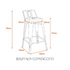 Banqueta Berlim Alta Com Encosto - Branco