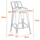 Banqueta Berlim Alta Com Encosto - Branco