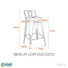 Banqueta Berlim Alta Com Encosto - Bronze