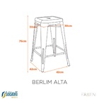 Banqueta Berlim Alta Estrutura Em Aço Com Pintura Automotiva