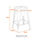 Banqueta Berlim Alta Estrutura Em Aço Com Pintura Automotiva