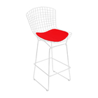Banqueta Bertoia Branca D70 Assento Vermelho