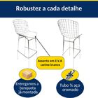 Banqueta Bertoia Cromada Assento Branco Tubular - Poltronas D