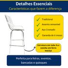 Banqueta Bertoia Cromada Assento Branco Tubular - Poltronas D