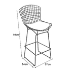 Banqueta Bertoia Cromada D60 Assento Sintético Vermelho