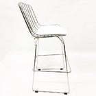 Banqueta Bertóia Maciça Cromada Assento Branco Altura 60cm -