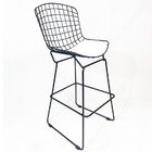 Banqueta Bertóia Preta Assento Branco Altura 60cm - Poltronas