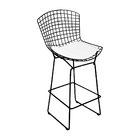 Banqueta Bertoia Preta D70 Assento Branco