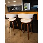 Banqueta Betim Linho Com Base Em Madeira Rivatti Creme