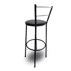 Banqueta Bistrô Aço Preto Em Pintura Epóxi Preta/preta