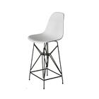 Banqueta Bistrô Alta Eames Eiffel Branca Base Ferro Preto