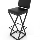 Banqueta Bistrô Baixa 66cm – Estofada Preta – Impermeável