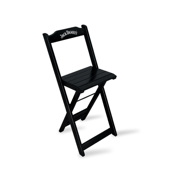 Banqueta Bistrô De Madeira Dobravel Jack Daniel's Preta Ideal