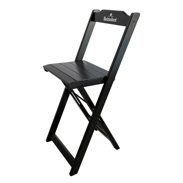 Banqueta Bistrô Dobrável Madeira Personalizada Hei Preta