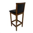 Banqueta Bistrô Em Madeira Maciça Estofada