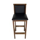 Banqueta Bistrô Em Madeira Maciça Estofada