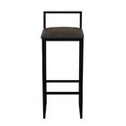 Banqueta Bistro Industrial Assento Estofado Marrom