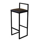 Banqueta Bistro Industrial Assento Estofado Marrom