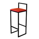 Banqueta Bistro Industrial Assento Estofado Vermelho