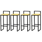 Banqueta Bistro Industrial Premium Madeira Natural 4un