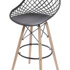 Banqueta Boom Em Polipropileno Preto Com Base Madeira 1 11 Mt