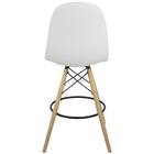 Banqueta Botonê Eiffel Assento Couro Base Fixa Madeira - Bran