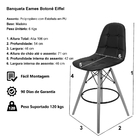 Banqueta Botonê Eiffel Assento Couro Base Fixa Madeira - Bran