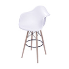 Banqueta Boxbit Dkr Pp Com Braço Branca Base Madeira