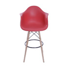 Banqueta Boxbit Dkr Pp Com Braço Vermelha Base Madeira