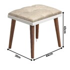 Banqueta Branco Acetinado Com Assento Sued Retro Potente