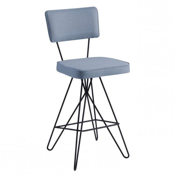 Banqueta Butterfly Retro Daf Mobiliário Azul Jeans/preto