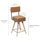 Banqueta Cadeira Decorativa Barcelona 73cm Com Encosto Corano