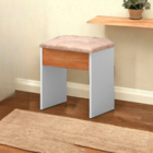 Banqueta Camarim Branco/nature Para Penteadeira