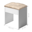 Banqueta Camarim Prates Branco Acetinado