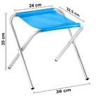 Banqueta Camping De Alumínio Dobrável Azul