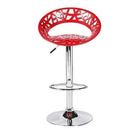 Banqueta Cancun Em Abs Base Disco Cromada Vermelha