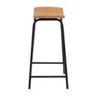 Banqueta Canoa Média Design Único Moderno Preto/amêndoa