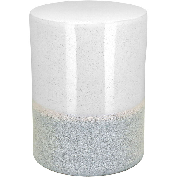 Banqueta Cerâmica 44x32x32cm Marfim Decorativo Banco Jardim G