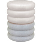 Banqueta Cerâmica 44x33x33cm Marfim Decorativo Banco Jardim G