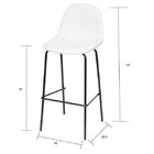 Banqueta Charla Linho Marrom Base Preta - Or Design