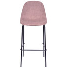 Banqueta Charla Linho Marrom Base Preta - Or Design