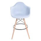 Banqueta Charles Eames Arm Base Em Madeira Fixa